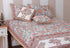 40s Cotton Pillow Cover In Indian Blue and Brick Red Floral Print